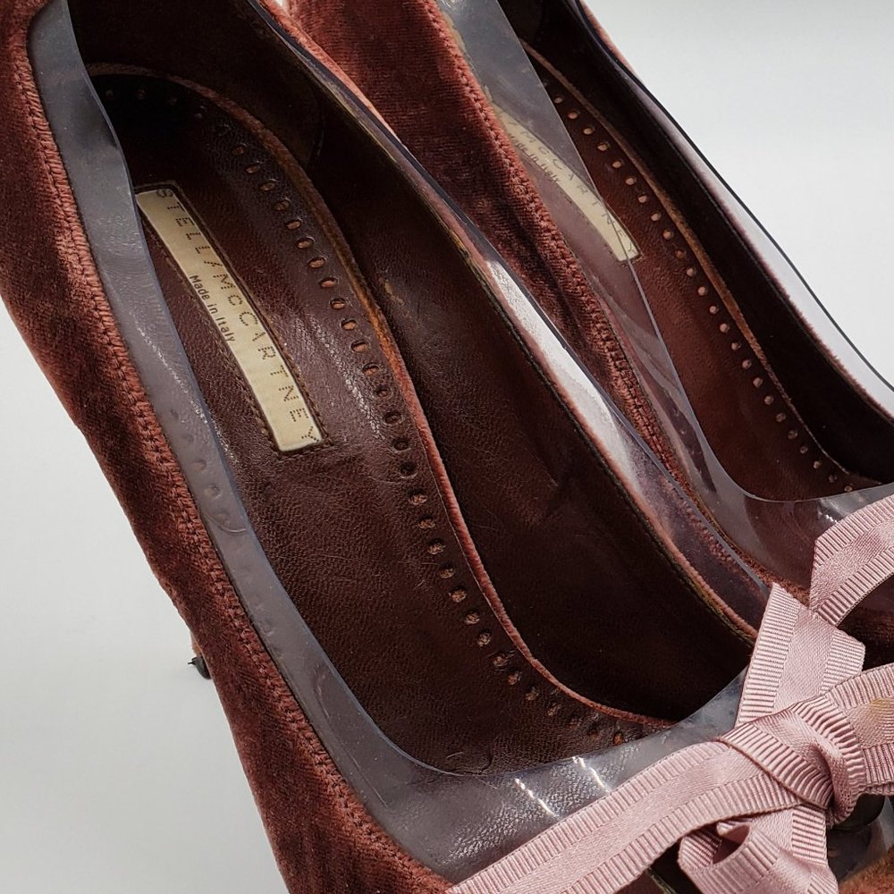 Stella McCartney Crushed Velvet Peep-toe Pumps - Picture 7 of 16